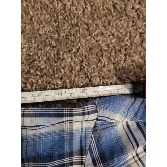 Wrangler Western Pearl Snap Plaid Long Sleeve Nutton Down Men XXL 2XL Rodeo Blue - Picture 11 of 11
